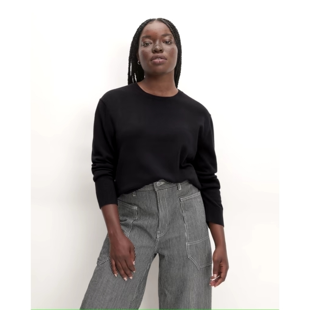 Everlane Sweater Womens XXS 2XS Black The Cashmere Crewneck Pullover Cla…